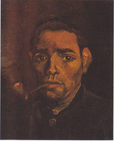 Vincent Van Gogh Head of a young peasant with a Pipe oil painting picture